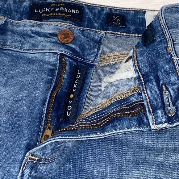 Lucky Brand Ava Skinny Strait Leg Medium Wash Size 4/27 5 Pocket Stretch - Picture 5 of 14